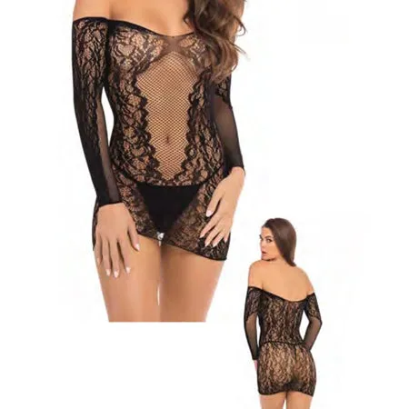 Demure Long Sleeve Mini Dress International Intimates Inc Male Sex Toys