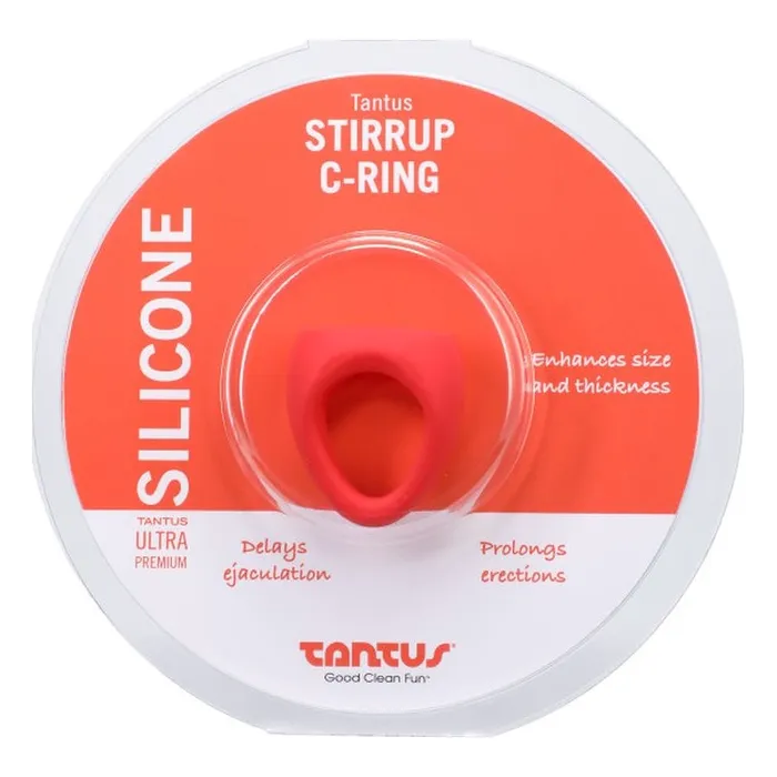 Tantus Male Sex Toys Tantus Stirrup Silicone Cock Ring 35mm Crimson